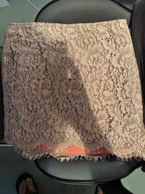 Corey Lynn Calter NWOT Taupe Lace Mini Skirt Size 4